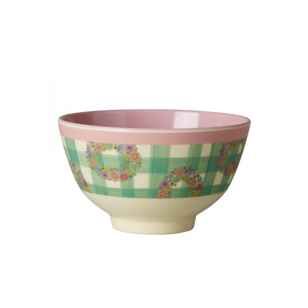 Melamin Schale klein two tone with vichy print von Rice