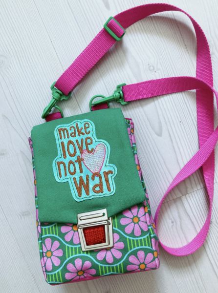 Mini-Bag - "make love" (grün)