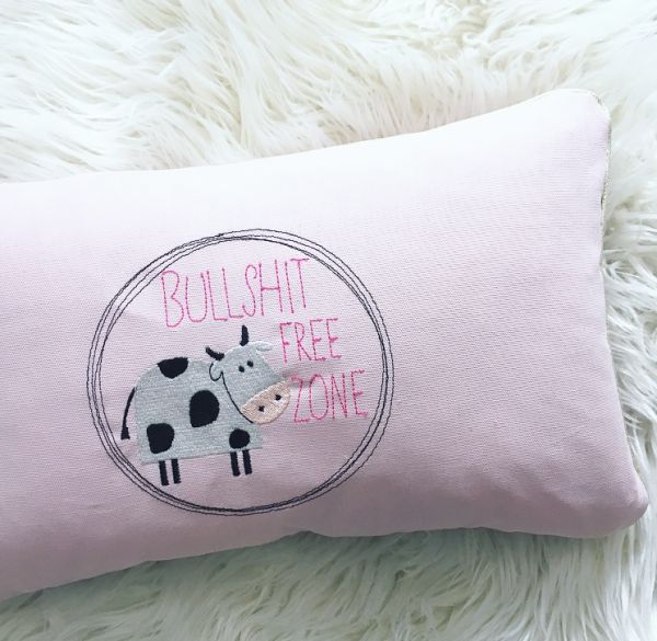 Kissen - "Bullshit Free Zone" (rosa)