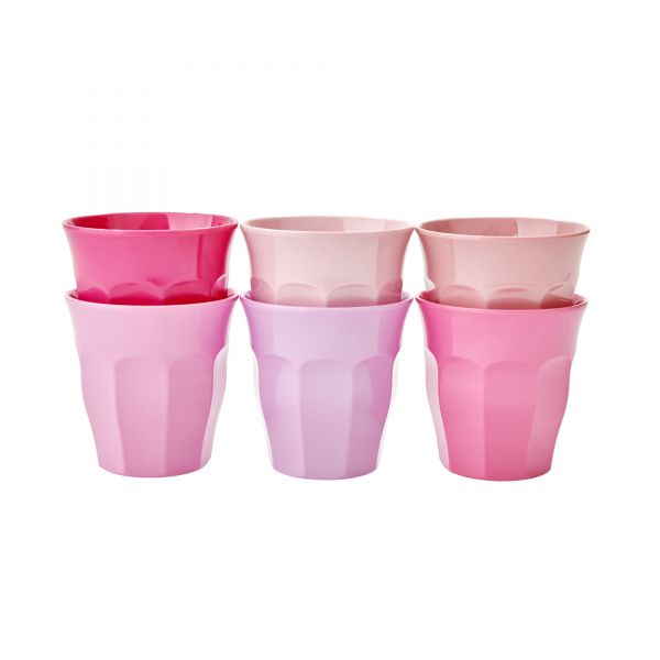 Melamin Becher (smal) 50 Shades of Pink Colors (6er Set) von Rice