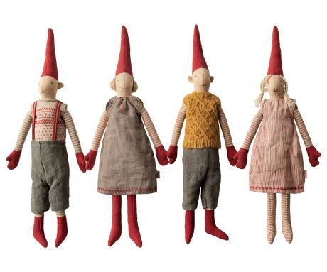 Wichtel - Mini , (rechts) Mädchen mit Streifenkleid