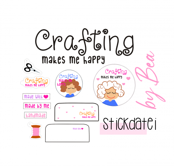Stickdatei "crafting makes me happy"