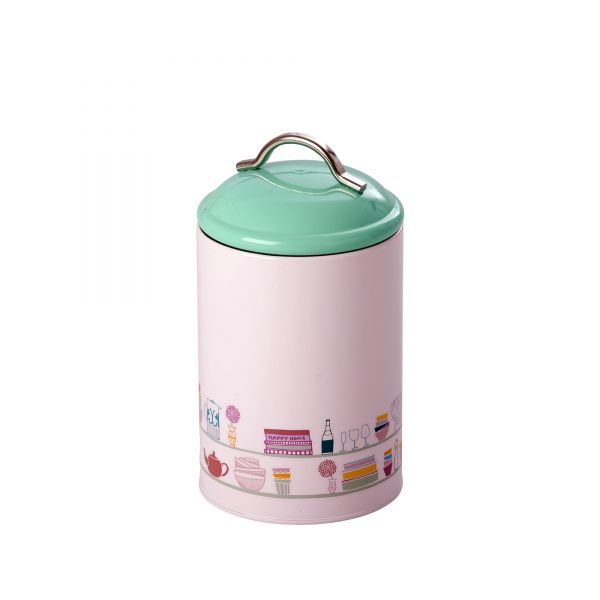 Kitchen Jar (Gefäß mit Deckel) soft pink with Charlottes Cupboard Print von Rice