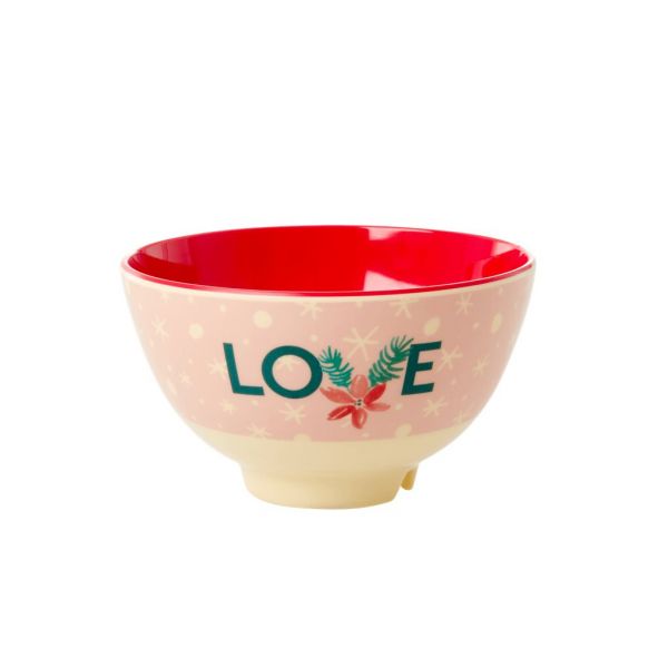 Mini Melamin Bouwl LOVE- Xmas-print