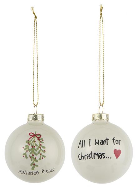 Weihnachtskugel "ALL I WANT FOR CHRISTMAS"