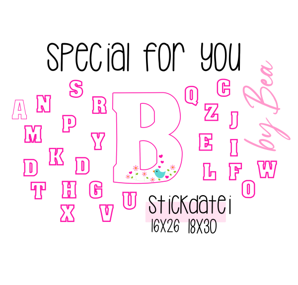 SPECIAL FOR YOU - "Big Buchstabe" mit Vogel-Ornament