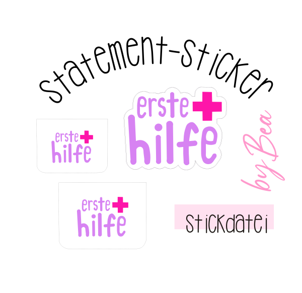 Stickdatei - Statement Sticker - erste hilfe