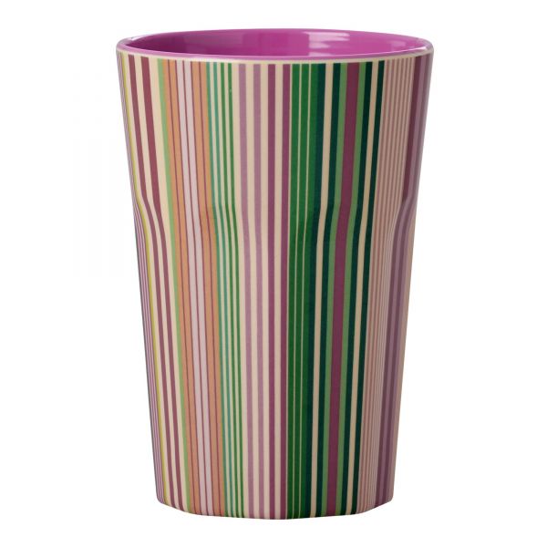 Melamin Becher tall Today is Fun Stripe Print von Rice