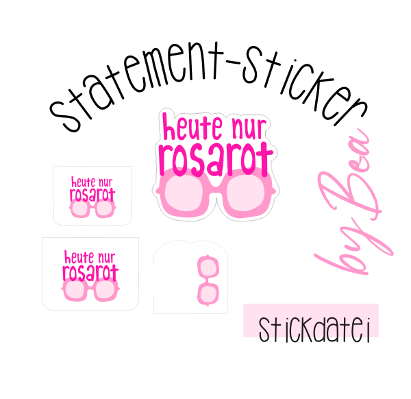 Stickdatei - Statement Sticker - rosarot