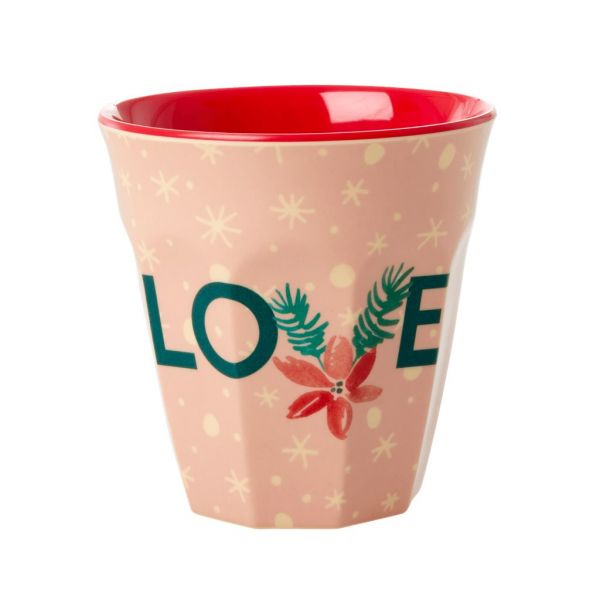 Melamin Becher LOVE-Xmas-Print von Rice