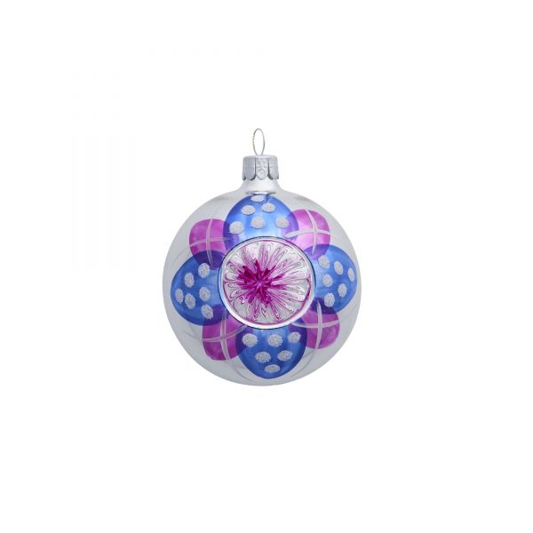 Weihnachtskugel Vintage (Pink-Blau) von Rice