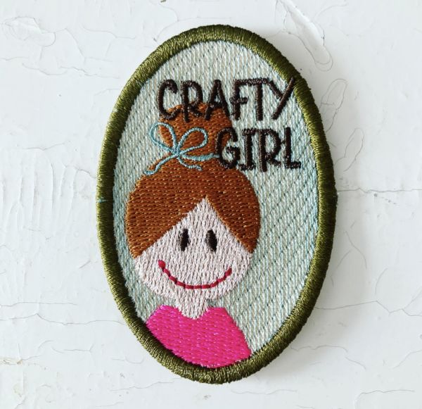 Bügel Patches - `Crafty Girl`(Farbe : grün)